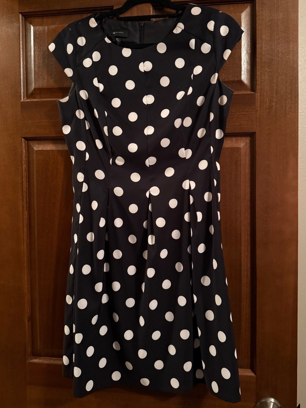 AB Studio Black Dress with White Polka Dots